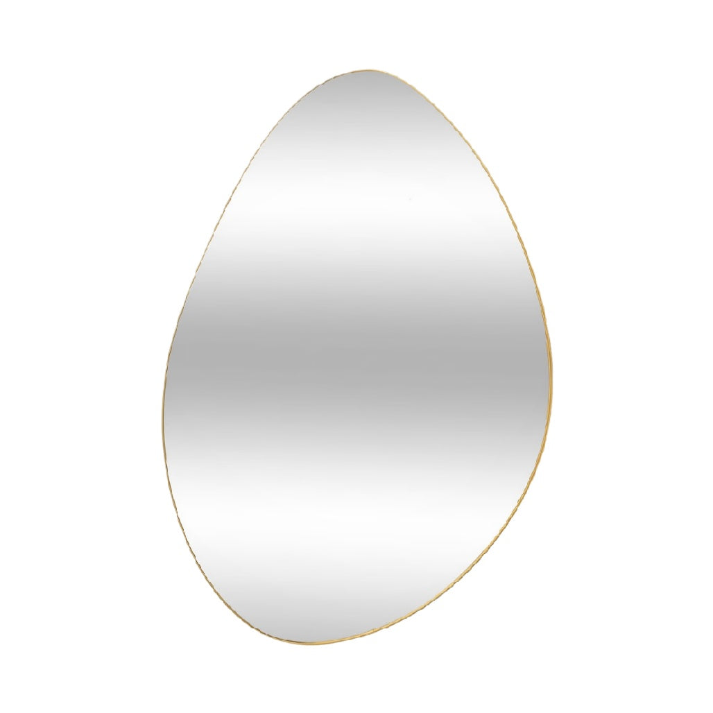 Modern Oval Wall Mirror with Gold Frame - Elegant Decorative Accent
