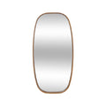 Elegant Oval Wall Mirror with Wooden Frame - Modern Home Decor